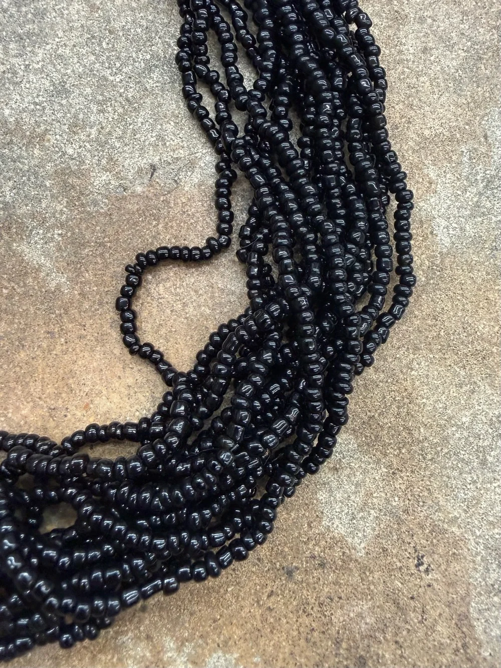 Black Multi-Strand Beaded Necklace - Elegant Women's Jewelry